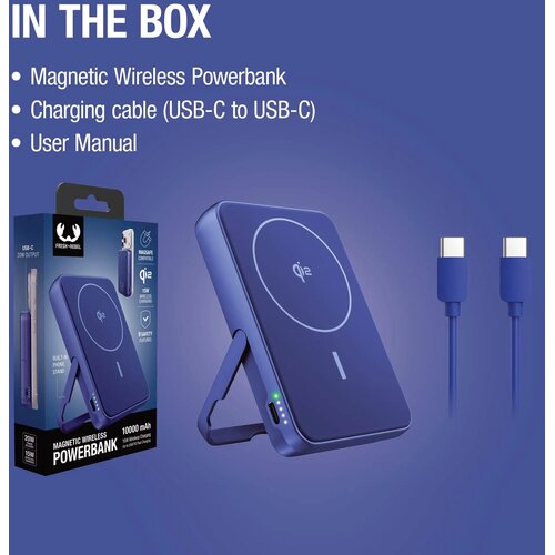Fresh 'n Rebel Draadloze Powerbank 10000mAh Geschikt voor MagSafe blauw