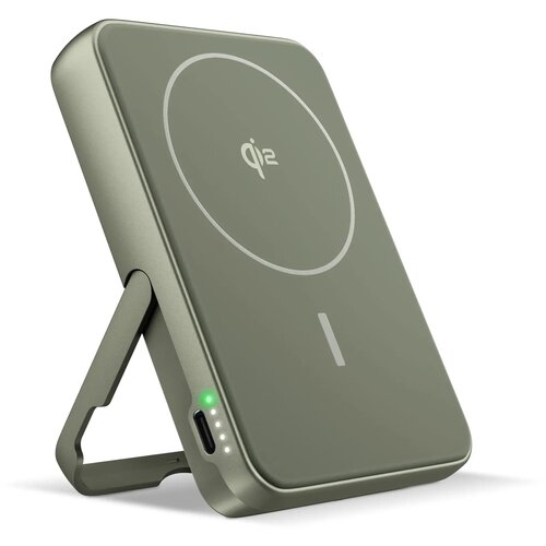 Fresh 'n Rebel Draadloze Powerbank 10000mAh Geschikt voor MagSafe dried green