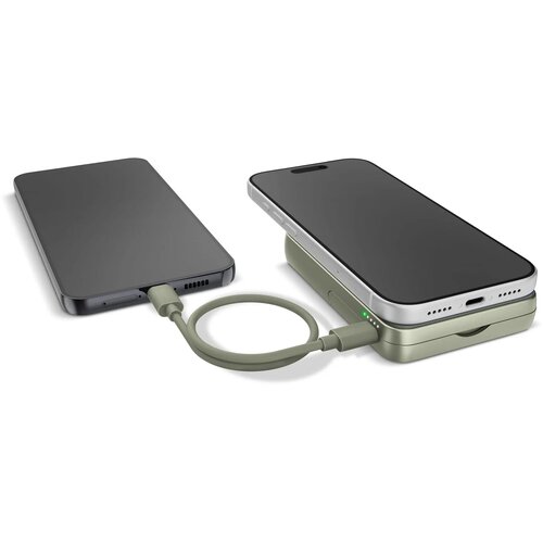 Fresh 'n Rebel Draadloze Powerbank 10000mAh Geschikt voor MagSafe dried green
