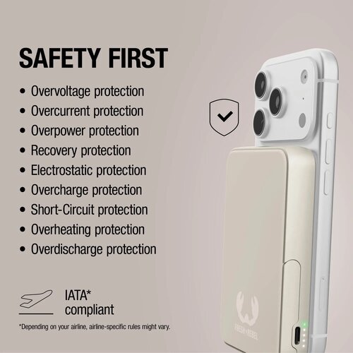 Fresh 'n Rebel Draadloze Powerbank 10000mAh Geschikt voor MagSafe beige