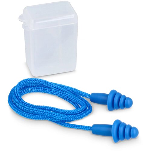 TPE-oordopjes met koord EN 352-2 32 dB blauw