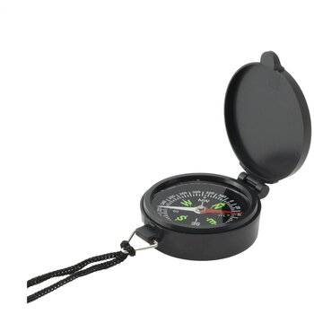 Kompas In Pocketformaat Met Omhangkoord Zwart Kompas In Pocketformaat Met Omhangkoord Zwart