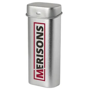 Easy tin blik zilver 30 x 20 x 80 mm. met ca. 28 gr. mintjes