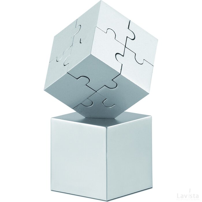 Metalen 3d puzzel Kubzle mat zilver