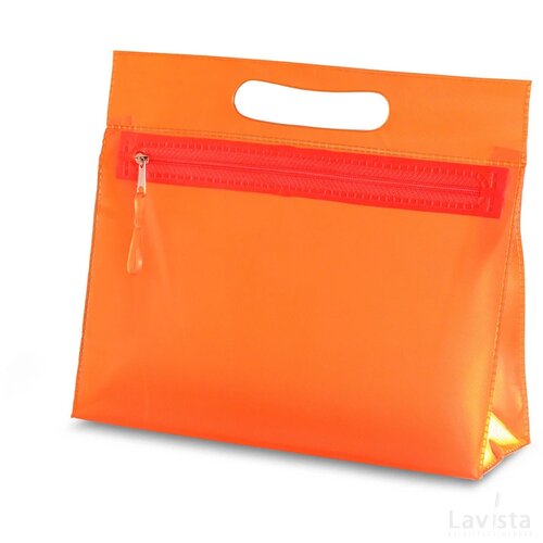 Transparante toilettas Moonlight oranje