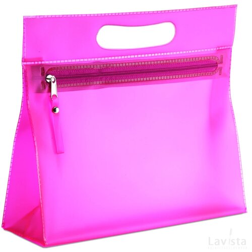 Transparante toilettas Moonlight fuchsia