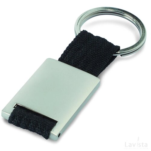 Metalen sleutelhanger Tech zwart
