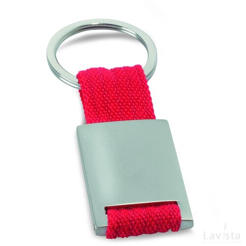 Metalen sleutelhanger Tech rood