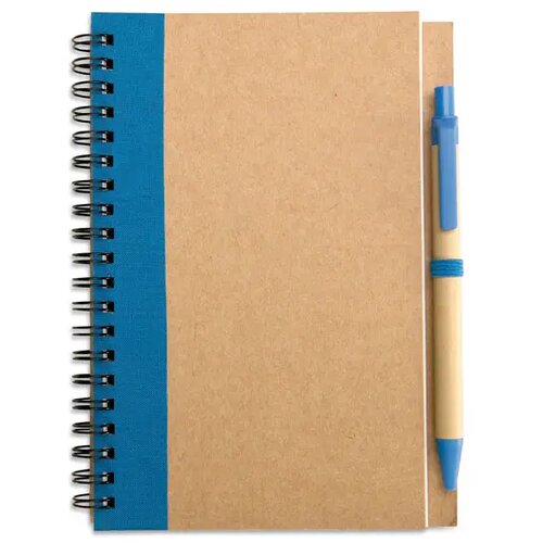 Notitieblok en balpen Sonora plus blauw