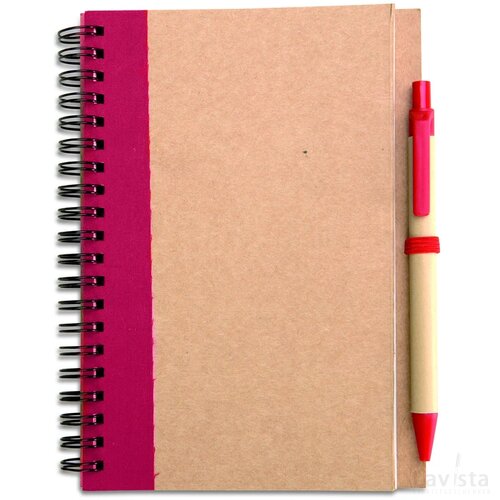 Notitieblok en balpen Sonora plus rood