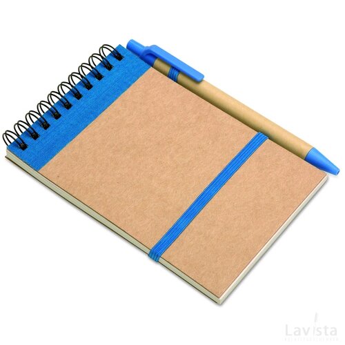 A6 notitieblok en balpen Sonora blauw