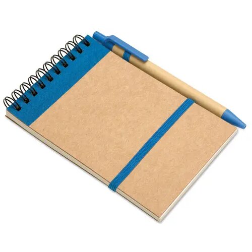 A6 notitieblok en balpen Sonora blauw