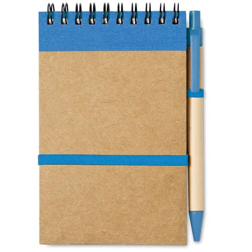 A6 notitieblok en balpen Sonora blauw