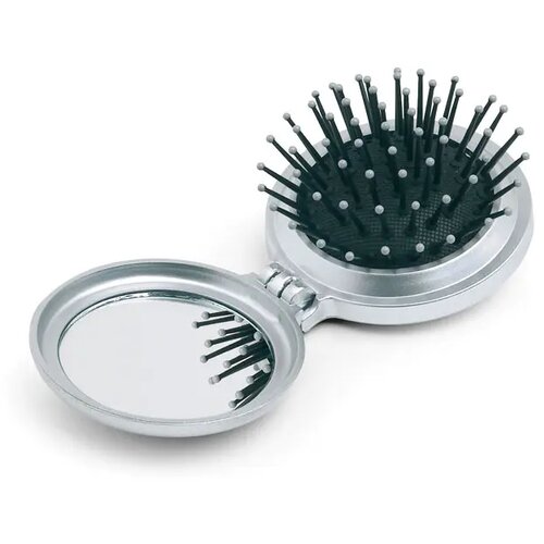Opvouwbare borstel met spiegel B beauty zilver
