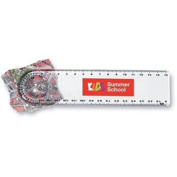 Liniaal met vergrootglas Transparant