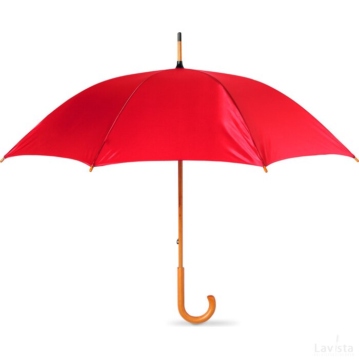 Paraplu met houten handvat Cala rood