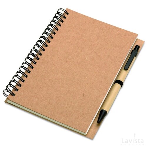 B6 notitieblok en balpen Bloquero beige