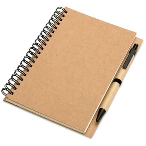 B6 notitieblok en balpen Bloquero beige