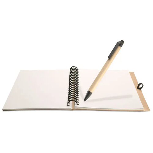 B6 notitieblok en balpen Bloquero beige