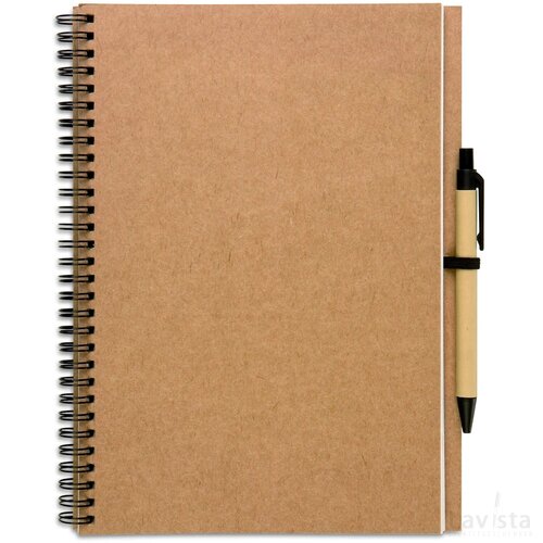 Notitieblok en balpen Bloquero plus beige