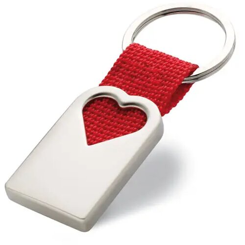 Metalen sleutelhanger Bonheur rood