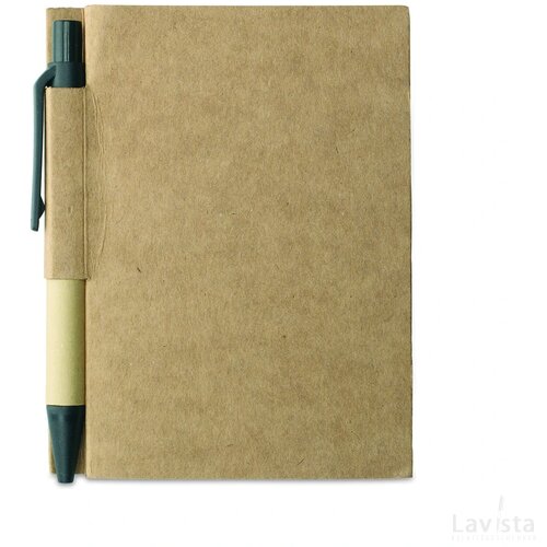 Notitieblok en gerecyclede pen Cartopad zwart