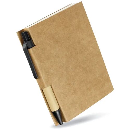 Notitieblok en gerecyclede pen Cartopad zwart