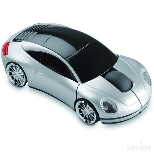 Autovormige draadloze muis Speed mat zilver