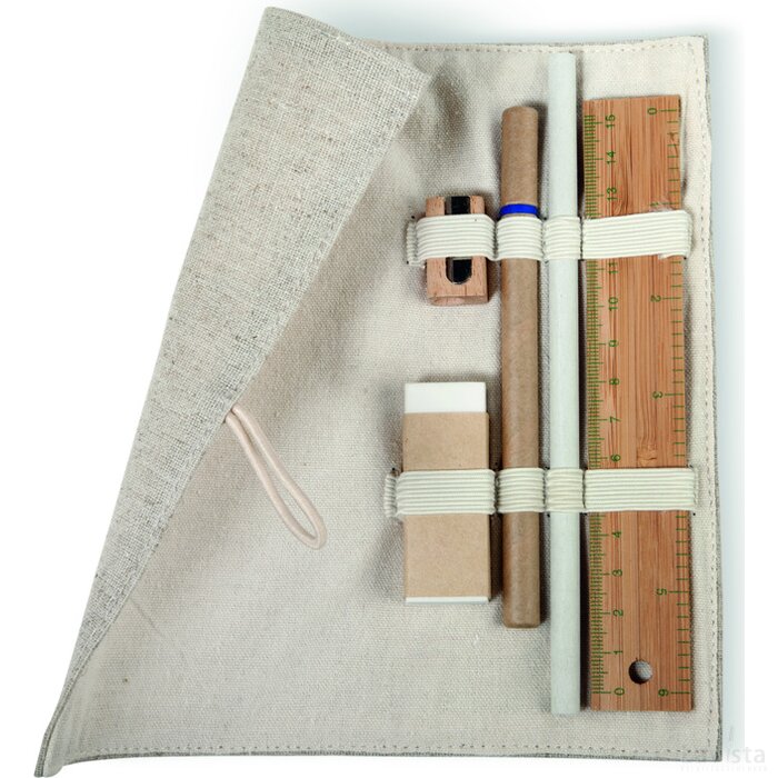 Bureauset van jute en katoen Ecoset beige