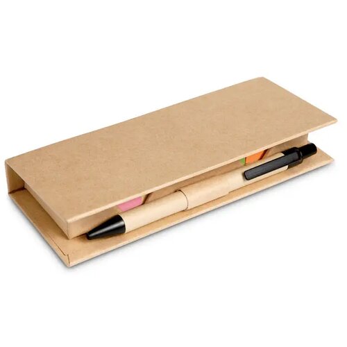 Kartonnen set met memoblaadjes Beige