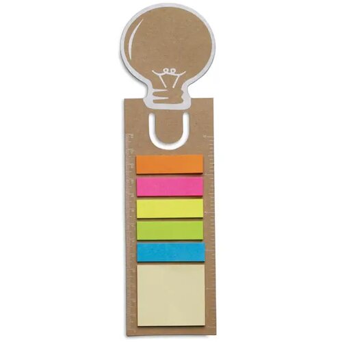 Boekenlegger met memoblaadjes Beige