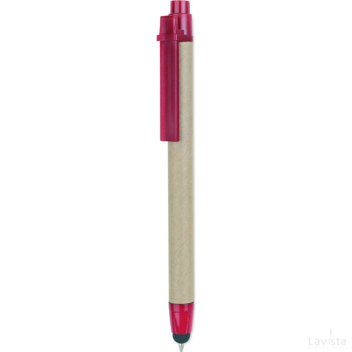 Gerecycled kartonnen touch pen Recytouch rood
