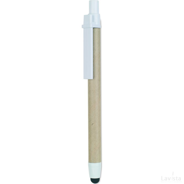 Gerecycled kartonnen touch pen Recytouch wit