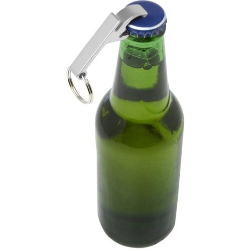 Sleutelhanger met fles- en blikopener Zilver