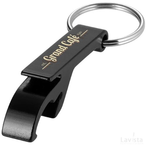 Sleutelhanger met fles- en blikopener Zwart