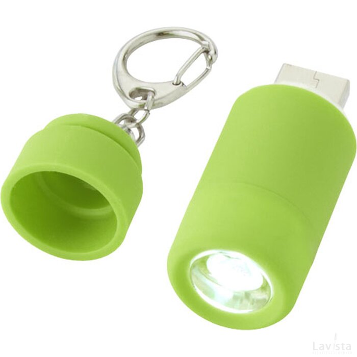 Avior oplaadbaar USB sleutelhangerlampje Groen Limegroen