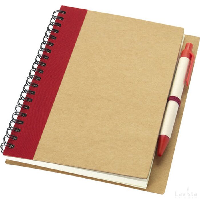 Priestly A6 notitieboek met pen Naturel,Rood Naturel, Rood Naturel/Rood