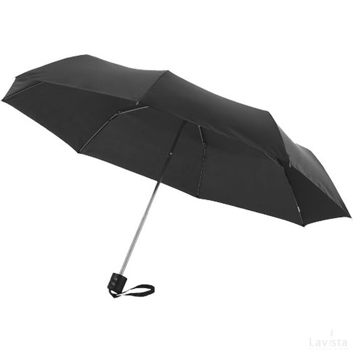 Ida 21.5'' 3 sectie paraplu Zwart