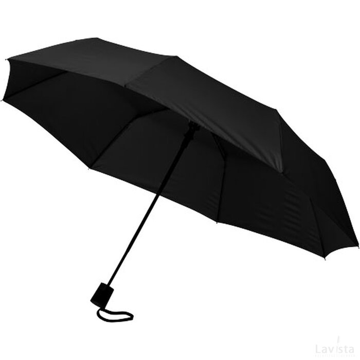 Wali 21'' 3 sectie automatische paraplu Zwart