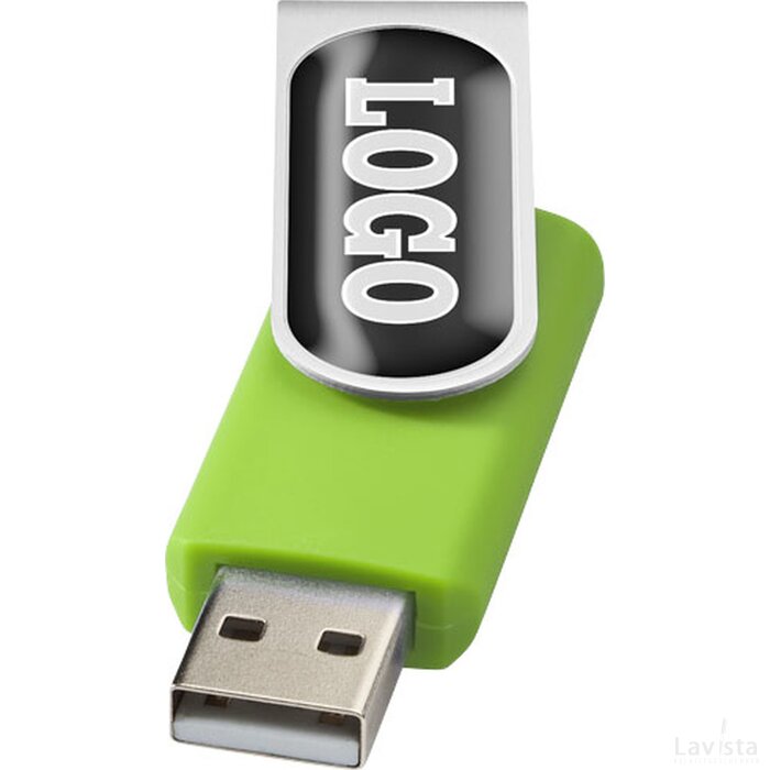 Rotate doming USB 2GB Lime,Zilver Lime, Zilver Lime/Zilver