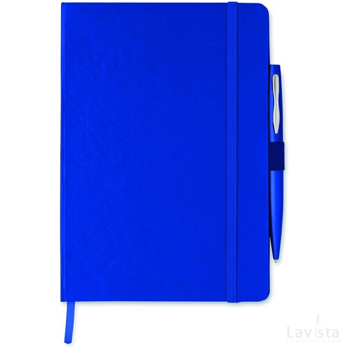 A5 notitieblok met balpen Notaplus blauw