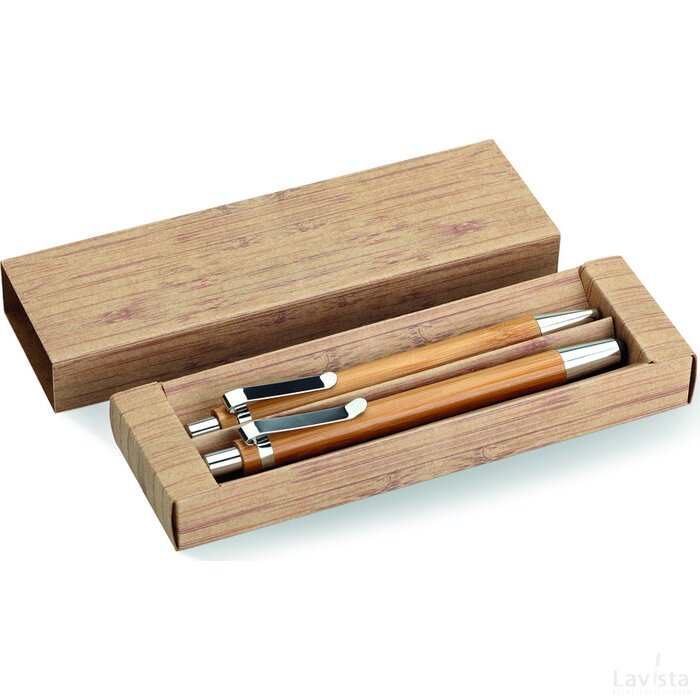 Bamboe pen en potloodset Bambooset hout