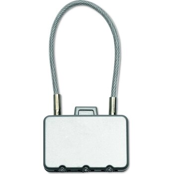 Kofferslot Threecode mat zilver