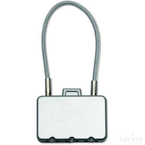 Kofferslot Threecode mat zilver