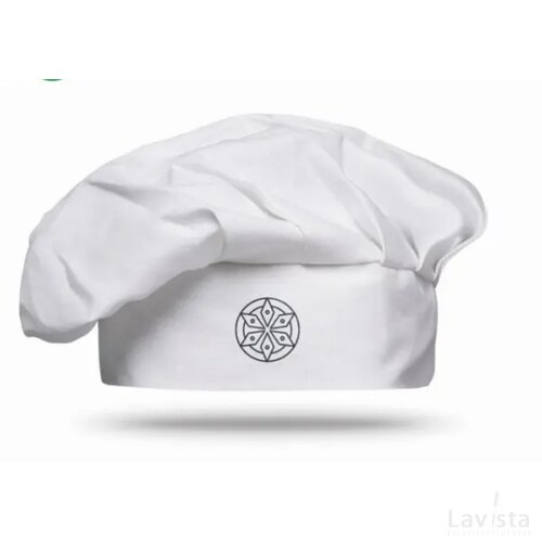 Katoenen koksmuts met klittenbandsluiting Wit