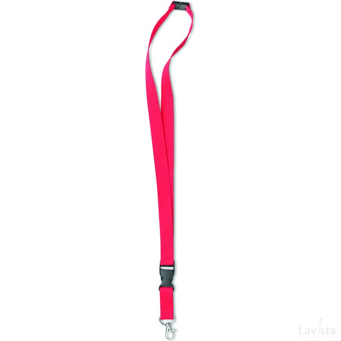 Lanyard, metalen haak. 20 mm Lany rood