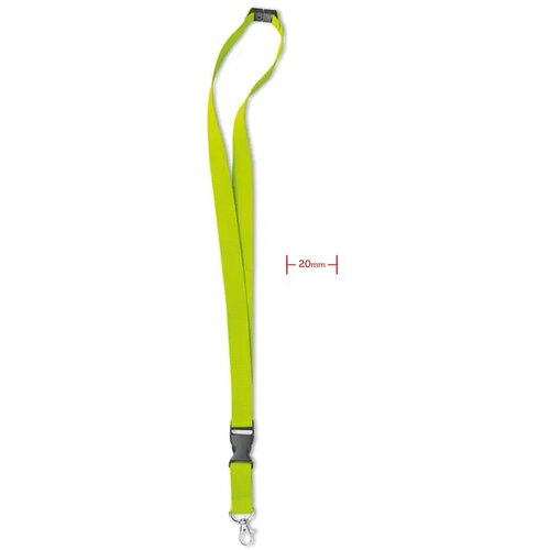 Lanyard, metalen haak. 20 mm Lany limoen