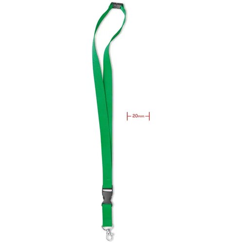 Lanyard, metalen haak. 20 mm Lany groen