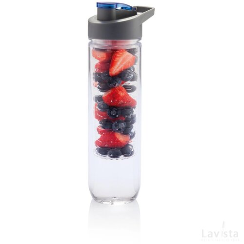 Waterfles met infuser blauw