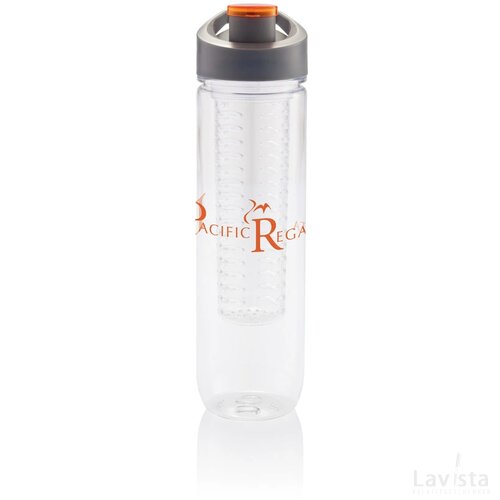 Waterfles met infuser oranje